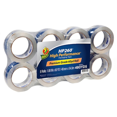 Duck Brand Packaging Tape, 3" Core, 3.1ml, 1-7/8"x60 Yards, 8/PK, Clear 6PK DUC0007424